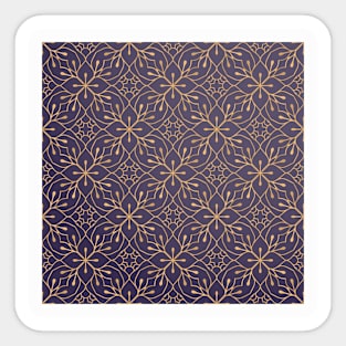 Golden flowers pattern Sticker